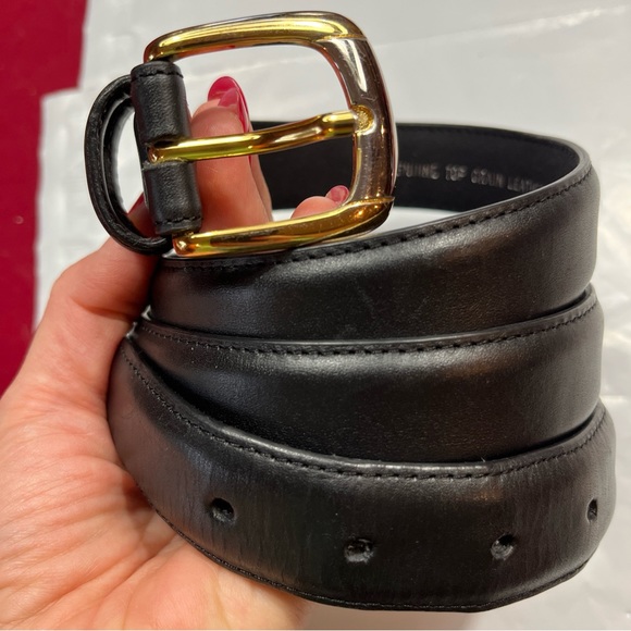 Yoder Dept. heavy duty Black BELT Top Grain Leather Amish 400 gold Buckle 37-41 - Picture 11 of 11